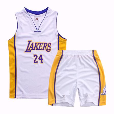 Kobe Bryant No.24 Basketballdraktsett Lakers Uniform For Kids Tenåringer W White XS (110-120CM)