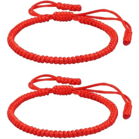 2 kpl käsintehtyjä buddhalaisia naru-rannekkeita, tiibetiläinen säädettävä punottu köysiranneke, onnea tuova käsintehty säädettävä ystävyysranneke