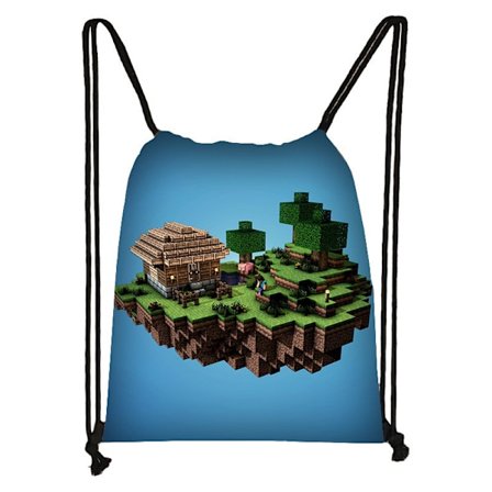 Minecraft gymväska, slitstark, bekväm och ventilerande dragskoväska, en fantastisk present till erfarna spelare