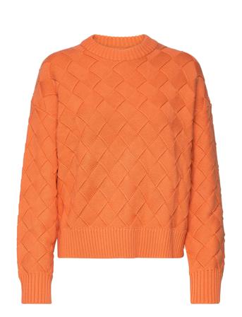 D2. Weave Knit C-Neck Pullover Oransje GANT