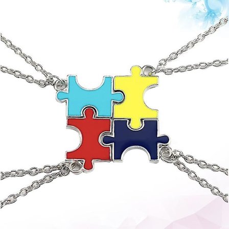 4st Good Friendship Pendant Halsband Creative Puzzle Patchwork Pendant Halsband Best Friend Theme Halsband,barn,hane