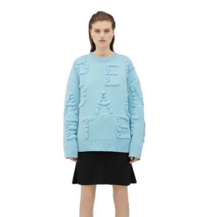 Bottega Veneta Round-neck Strik Blå, Dame Striktrøjer