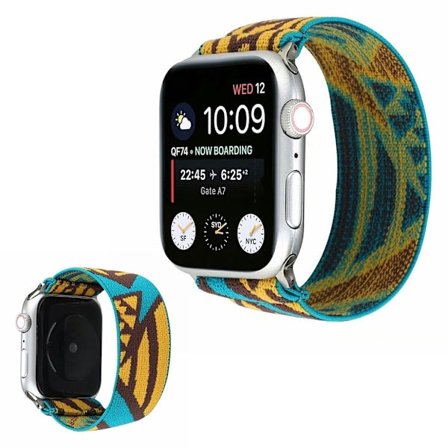Apple Watch Series 6 / 5 40mm trasa mönster klockarmband - blå / gul tecknad serie Fragments