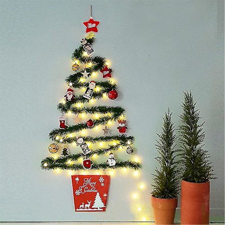 Juletre På Veggen DIY Juleanheng Tre Juleatmosfære Dekorasjon