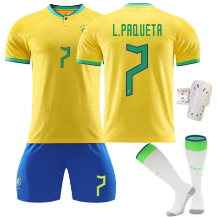 Qatar Fotbolls-vm 2022 Brasilien Fotbollssats - Gulgrön Xs