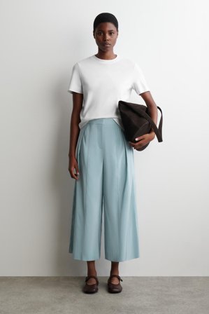 COS Women's Fluid Pleated Culottes in Blue
