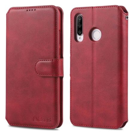 Praktiskt Stilrent Plånboksfodral - Huawei P30 Lite Röd