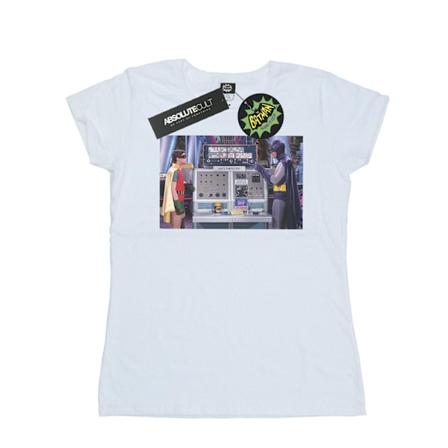 DC Comics Dam/Kvinnor Batman TV-serie Batcomputer Bomull T-shirt White XXL