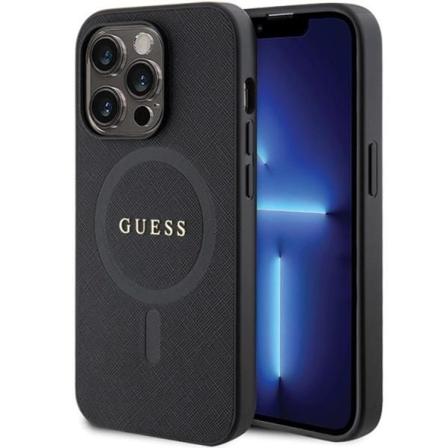 Guess iPhone 11/XR Mobiilikuori Magsafe Saffiano - Musta