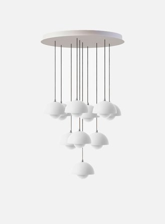 Flowerpot Chandelier VP1 10-lys Ø77 - hvit
