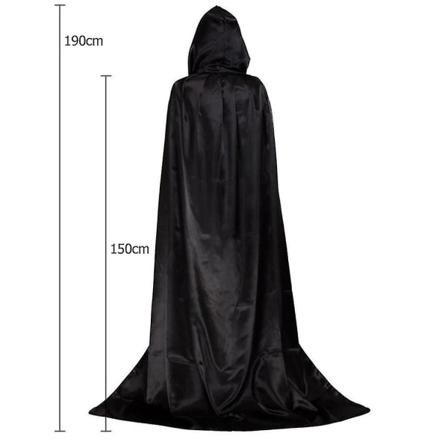 Halloween Kostume Voksen Død Cosplay Kostumer Sort Kappe Hættede Vampyrer Gysende Hekse Djævel Robe Halloween Party Dekoration