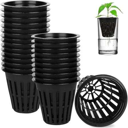 50 stk. Sorte Hydroponiske Netkurve i Plastik til Planteavl