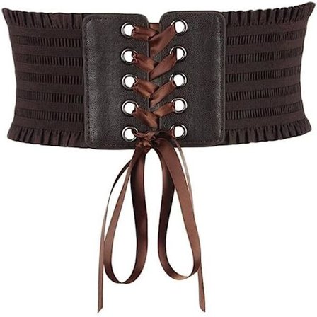 Elastiskt korsettbälte för kvinnor med spänne, breda tofsar, hög midja, klänningsbälte med rosett, midjeband (Färg : A, Storlek : 1)