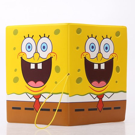 Læder Pasmappe til Kvinder og Piger Tegneserie Mønster, Spongebob Pas Cover Pas Holder Rejse Udenlands