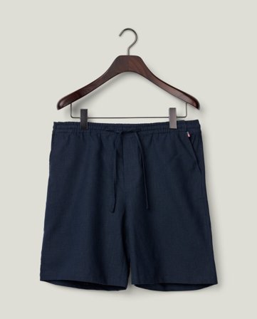 Lexington Shorts i linblanding, avslappet passform, mørkeblå