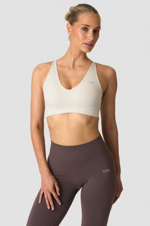 ICANIWILL - Sculpt Seamless V-neck Sports Bra Ivory - Sport-BH - Damen - ICIW