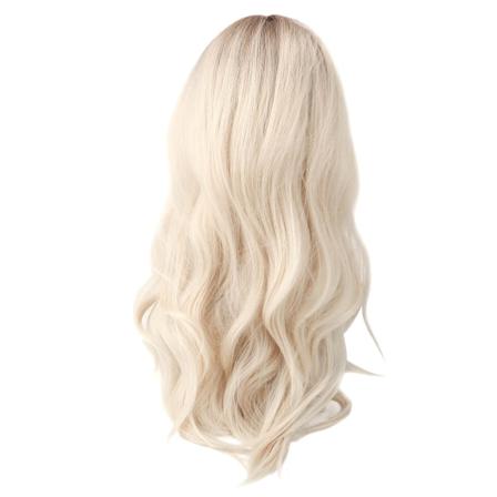 Gradientti Blondi ja Ruskea Pitkä Kiharainen Peruukki Naisille Lämpökestävä Synteettinen Peruukki Ponnareilla Cosplay-juhliin