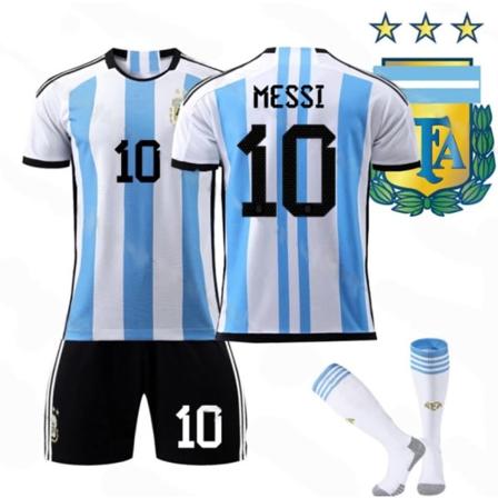 2022 VM Argentina 3-stjernet sæt, fodboldtræningssæt W Messi børn 20(110-120cm) zdq