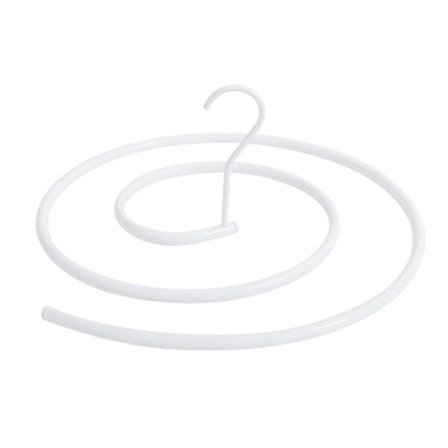 Set med 2 vita spiralformade galgar för filtar, soltorkade täcken, lakan, madrasser (runda)