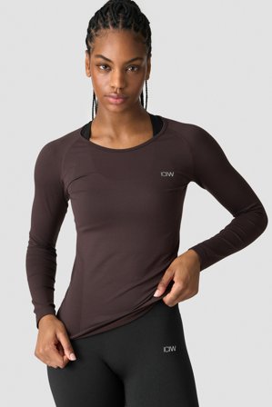 ICANIWILL - Everyday Seamless LS Chocolate Brown - Dames - sportkleding van ICIW