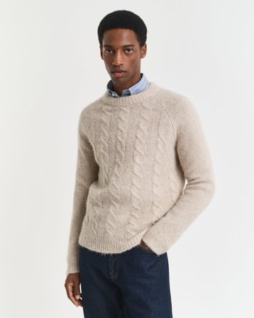 GANT Herren Zopfstrick Rundhalspullover (XXL)