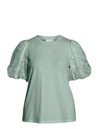 Vila Visimonia O-Neck S/S Top - Green - S