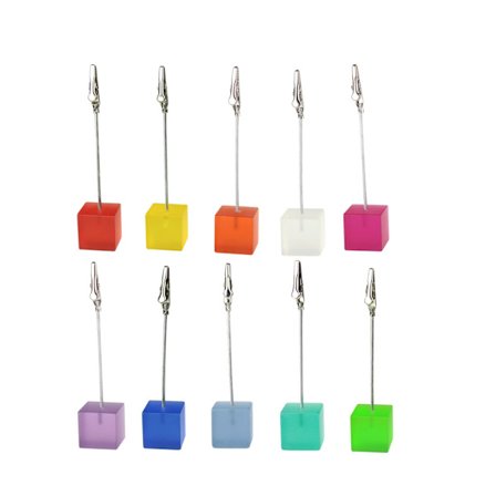 Billedholdere til skrivebord, 10 stk. regnbuefarvede Polaroid fotoklip standere til papir navneskilte postkort memo menukort note hukommelse foto jule
