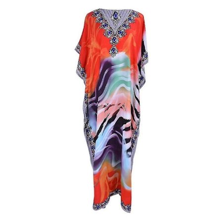 Printed Summer Bikini Cover Up Boho Loose Beachwear Kaftan