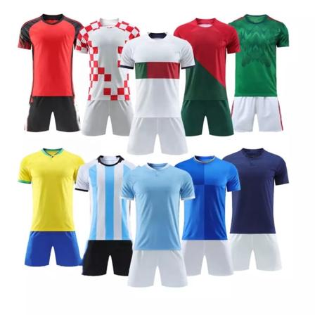 Tilpasset 22-23 fotballdrakter for voksne Kostyme exico fotballdrakt Sportfotballuniform Blue M