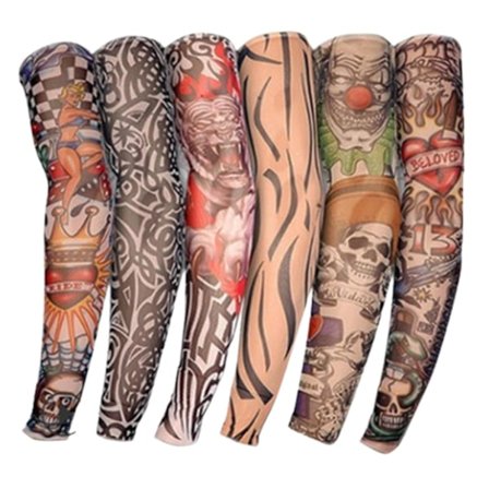 Sæt med 6 udendørs cykeltatoveringer Sømløse mænds og kvinders blomsterarm Udendørs solbeskyttelse Armærmer