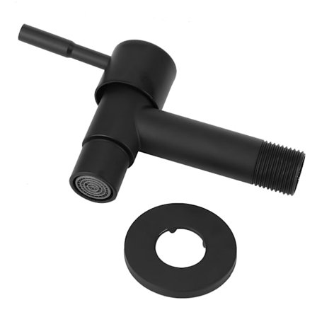 Kylpyhuoneen ruostumattomasta teräksestä valmistettu musta nopea yksittäinen kylmä hana moppi allas vesihana uroskierre G1/2inMusta lyhyt moppi allas 