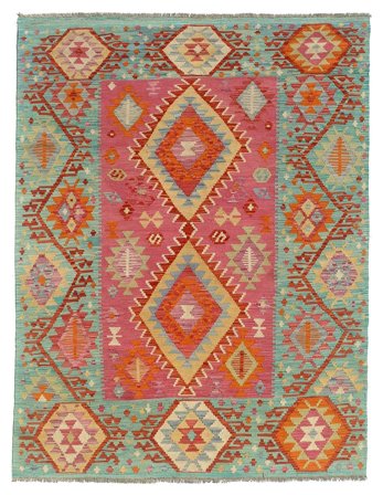 Handgeweven Kelim Afghan Old Style Vloerkleed 150X212