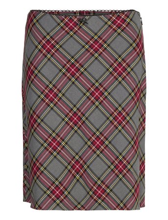 Mango | Check Skirt With Lace Finish | 38