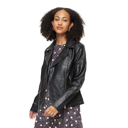 Dorothy Perkins Dam/Dam Faux Läder Lång Bikerjacka 8