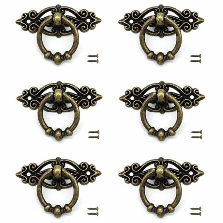 6 stk Vintage Kjøkken Skap Kommode Dør Skuff Håndtak Knapper