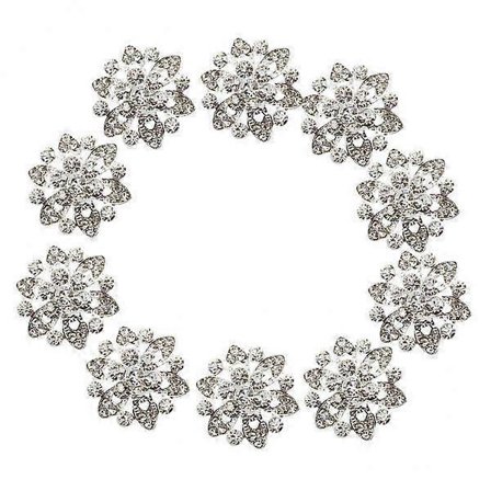 3x10st Strass Blomma Form Syknappar 22mm