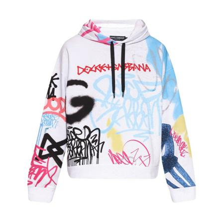 Dolce & Gabbana Printed hoodie , Wit , Heren , Maat: L