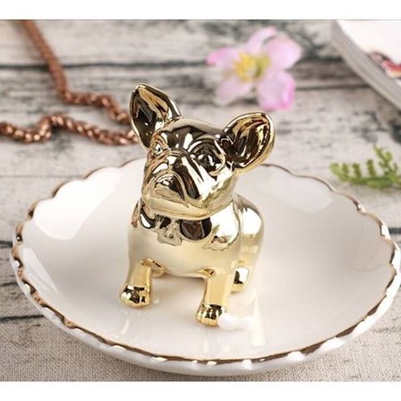 Bulldog Ringhållare Skål Present till Mamma Födelsedagspresent till Kvinnor Fr