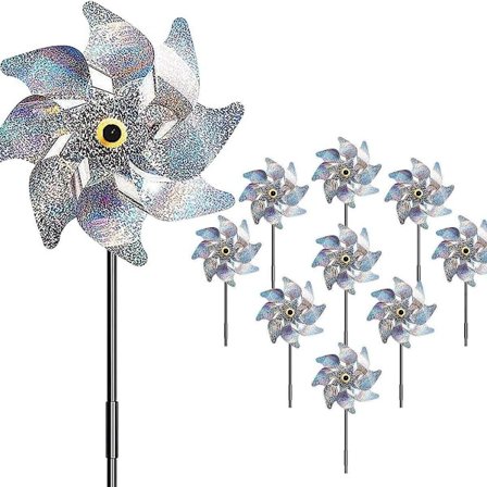 Fugleskræmmer, 10 stk. vindmølle reflektor, fugleafvisende reflekterende, KLB