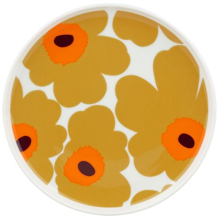 Marimekko Unikko tallerken 20 cm, hvid/karamel - HvidKaramel | KitchenOne