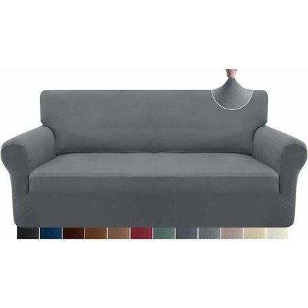 3-sits Stretchsoffaöverdrag, Supersoft Spandex för Hundar, Husdjurs Soffaöverdrag, Möbelskydd med Elastisk Botten (3-sits, Ljusgrå)