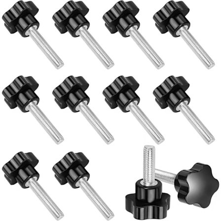 10 stk. M8x40 Hunngjenge Mutter Klemmhåndtak Stjerneform Håndknotter Svart Plast Skrue-i Håndtak Klemmeknott for Mekanisk Utstyr