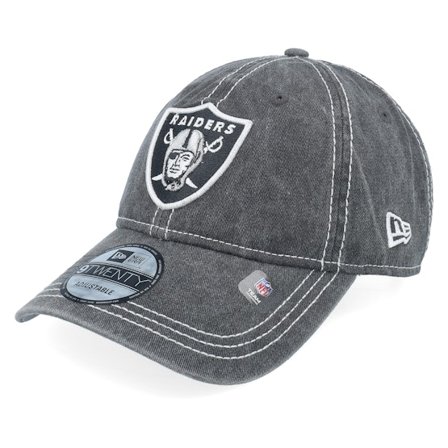New Era - NFL Schwarz unconstructed Cap - Las Vegas Raiders Washed Contrast 9TWENTY Black Dat Cap / Unstructured @ Hatstore