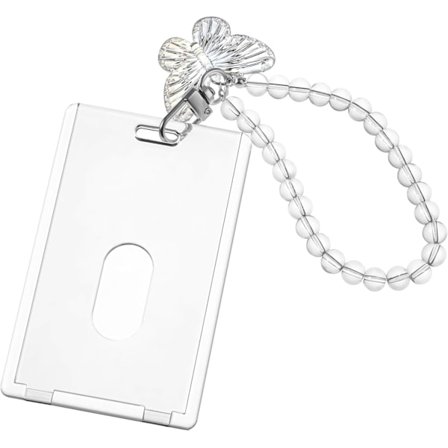 Akryl Fotokortholder med Sommerfuglanheng, 10,4 x 6,4 cm Klar Kpop Kortholder, Kreditt Id Bankkort Akryl Fotokortholder, Foto Nøkkelring Pi