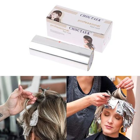 15cm*9m Salong Aluminium Hårfolie, Professionell Präglad Hårfolierulle Hårfärgning Slingor Folie för Hårsalong Blekning