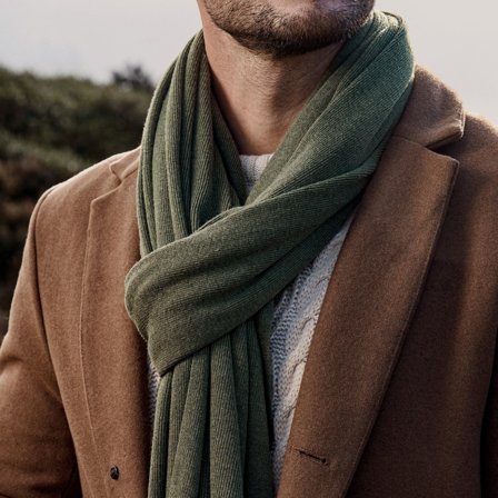 Hiems | Groene Sjaal van Gerecycled Katoen voor mannen - Wintersjaals