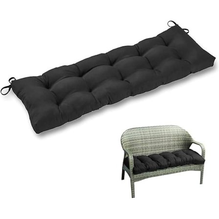 Bänkdyna 90 x 50 cm 2/3 Sits Möbel Gungstol Kudde Mjuk Halkskydd Rektangel Bänkmatta Kudde för Utomhus Inomhus Trädgård Uteplats Bänk