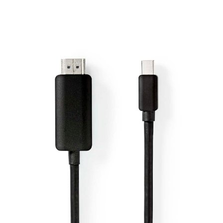 Mini Displayport-kabel | DisplayPort 1.4 | Mini DisplayPort Hane | HDMI Kontakt | 48 Gbps | Nickelplaterad | 2.00 m | Rund | PVC | Svart | Blister