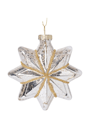 Åhléns Home Julgranshänge i glas STAR 8 cm Inredningsdetaljer Guld ONESIZE