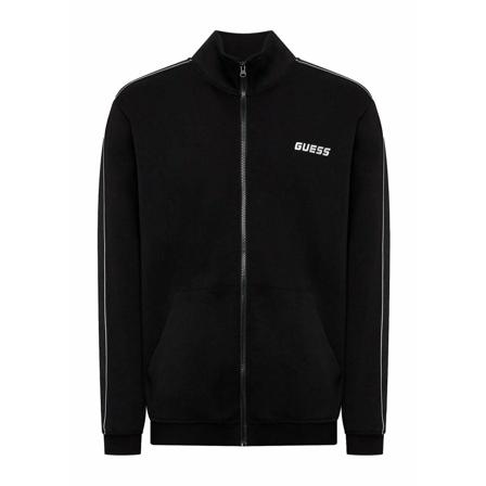 Guess, Logo zipped sweatshirt Czarny, Mężczyzna, Rozmiar: S